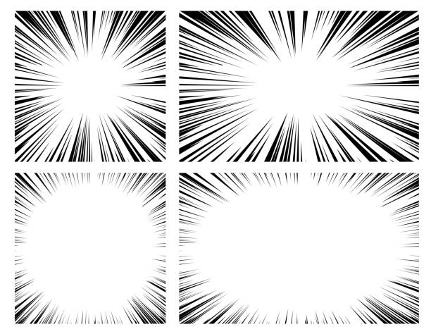 set of radial background set of radial background speed borders stock illustrations