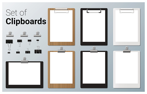 Set of realistic clipboards , vector, illustration
