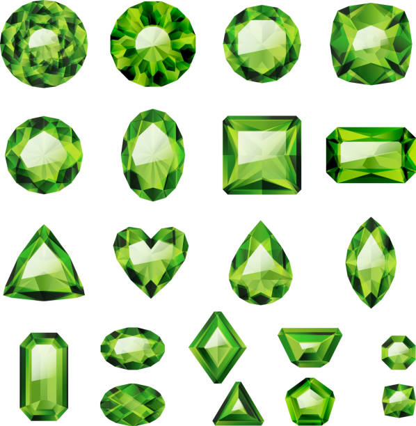 の現実的なグリーンの宝石。エメラルドグリーン - エメラルド点のイラスト素材／クリップアート素材／マンガ素材／アイコン素材