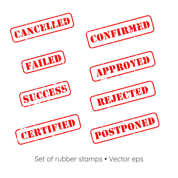 Set of rubber stamps Set of rubber stamps, vector eps postponed stock illustrations
