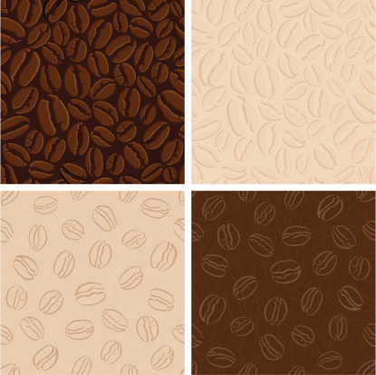 Set of seamless coffee patterns