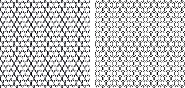 set of  seamless  contour   honeycomb  patterns