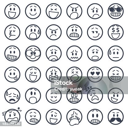 istock Set of smiley icons 483488230
