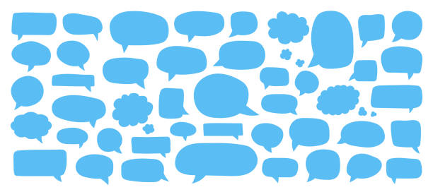 Set of speech bubbles. Blank retro empty comic bubbles. Stickers. Dialog balloons. Vector illustration. vector art illustration