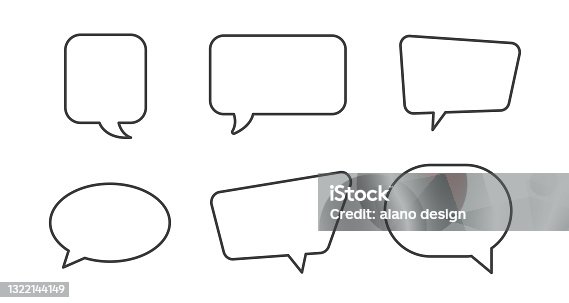 istock Set of speech bubbles isolated on white background. Chat and talk icon. Design elements. Vector illustration 1322144149