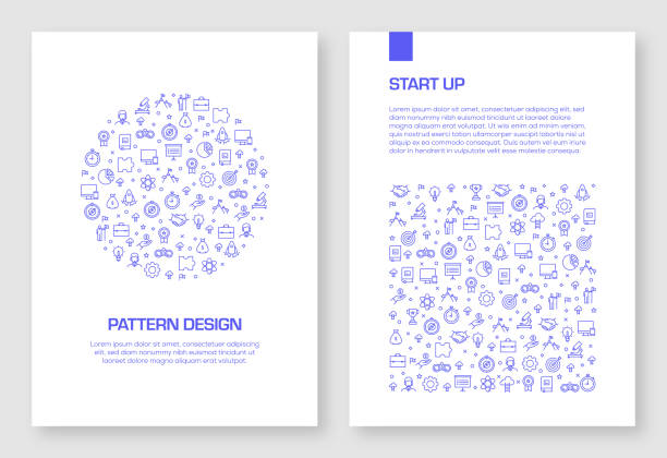Set of Start Up Related Icons Vector Pattern Design for Brochure,Annual Report,Book Cover. Set of Start Up Related Icons Vector Pattern Design for Brochure,Annual Report,Book Cover. entrepreneur backgrounds stock illustrations