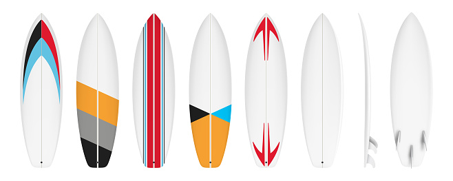 Set of Surfboard custom design vector