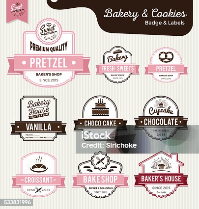 istock Set of sweet bakery and bread labels design 533831996