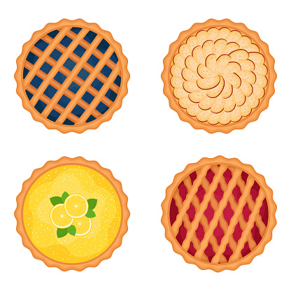 Set of sweet pies, vector illustration