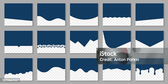 istock Set of Template Dividers Shapes for Website. Curve Lines, Drops, Wave Collection of Design Element for Top, Bottom Page Web Site. Divider Header for App, Banners or Posters. Vector Illustration 1370661027