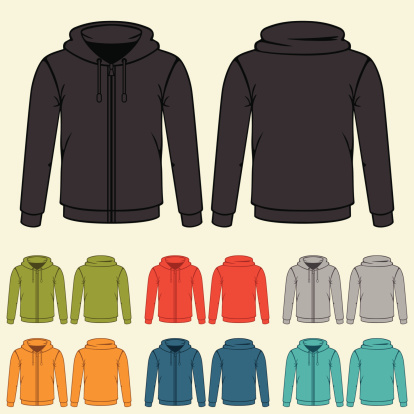 Set of templates colored sweatshirts for men.