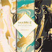 Set of three marble background swatches.