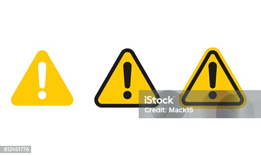 istock Set of triangle caution icons 812451776