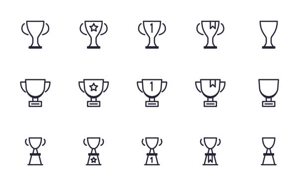 ilustrações, clipart, desenhos animados e ícones de jogo do troféu, vencedor, ilustração do ícone do vetor da concessão - trofeu