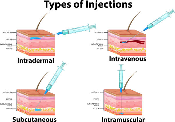 A Set of Type of Injections vector art illustration