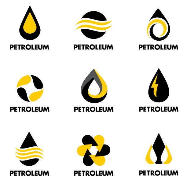 Set of vector design for petroleum products vector art illustration