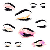 Vector design template for beauty salon. Lash and Brow icon.