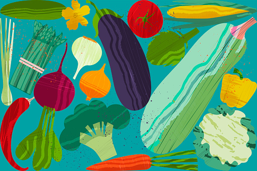 Set of vegetables. Vector illustration of healthy food design on the topic of vegetarianism and farm fair