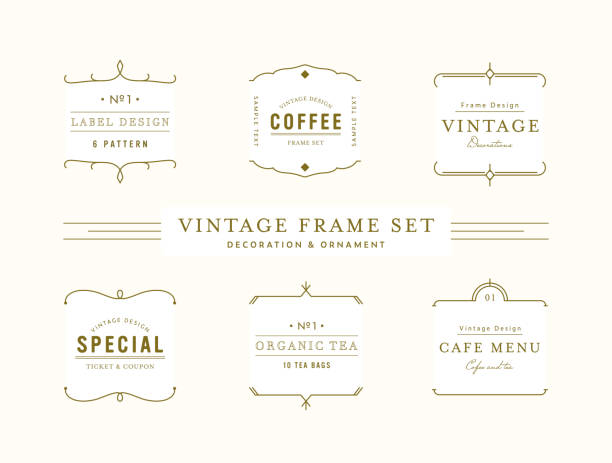 A set of vintage frames with simple lines. A set of vintage frames with simple lines.
This illustration relates to elegance, classic, retro, pattern, European, ornament, decoration, etc. beauty borders stock illustrations