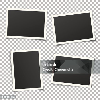 istock Set of vintage photo frames isolated on background. Vector eps. 638651412