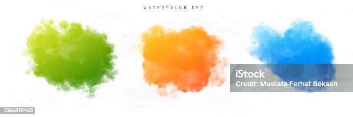 istock set of watercolor circle, gradient color Illustration 1366810465