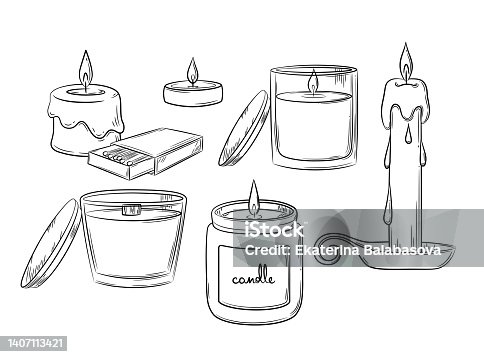 istock Set of wax candles 1407113421