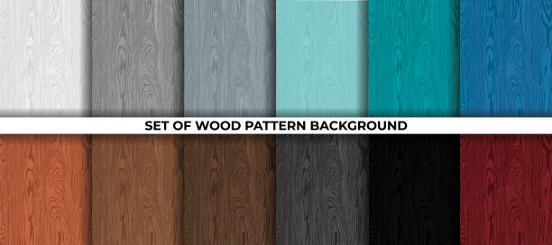 木柄背景のセット - 木　板点のイラスト素材／クリップアート素材／マンガ素材／アイコン素材