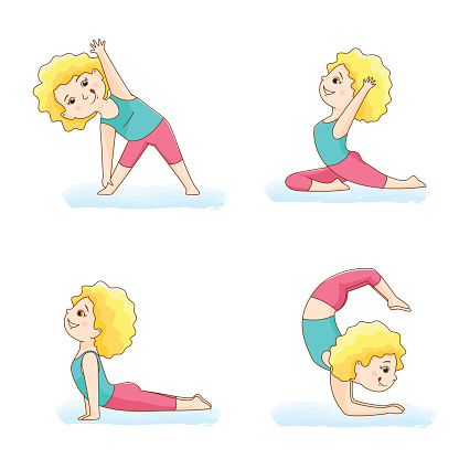 Set of yoga poses