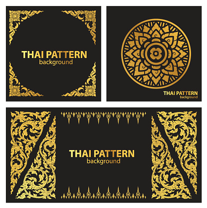 set pattern lines thai vector