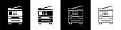 istock Set Printer icon isolated on black and white background. Vector Illustration 1248986681