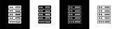 Set Server, Data, Web Hosting icon isolated on black and white background. Vector Illustration