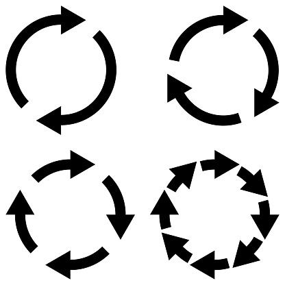 Set Sign Reload Refresh Icon Spinning Arrows In Circle Vector Symbol