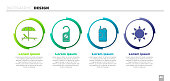 istock Set Sunbed and umbrella, Please do not disturb, Soda can and Sun. Business infographic template. Vector 1239541357