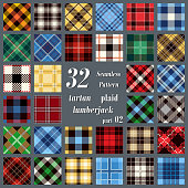 Set Tartan Seamless Pattern. Trendy Illustration for Wallpapers. Tartan Plaid Inspired Background. Suits for Decorative Paper, Fashion Design and House Interior Design, as Well as for Hand Crafts and DIY.