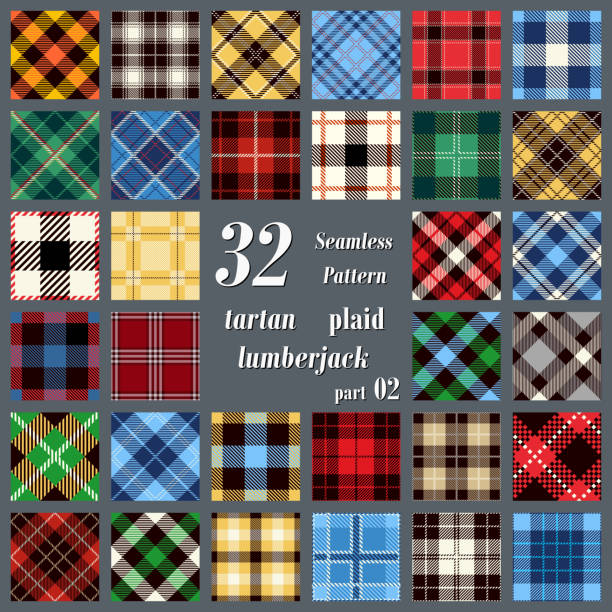 Set Tartan Seamless Pattern. Set Tartan Seamless Pattern. Trendy Illustration for Wallpapers. Tartan Plaid Inspired Background. Suits for Decorative Paper, Fashion Design and House Interior Design, as Well as for Hand Crafts and DIY. plaid stock illustrations