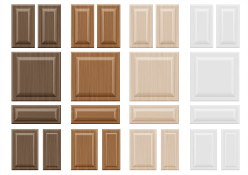 Set textures wooden furniture facades