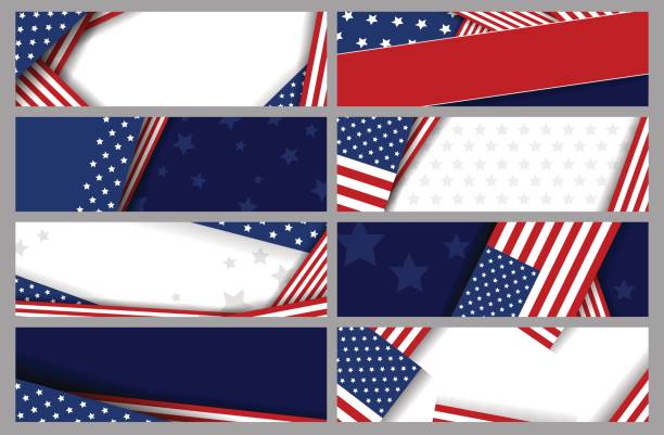 Set vector abstract background design of american flag Set vector abstract background design of american flag memorial day background stock illustrations