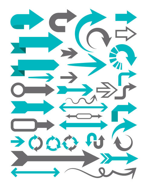 ARROW Set Vector illustration of the black arrow set. consistent word stock illustrations