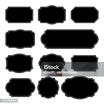istock Set vector monochrome vintage frames. Design elements for greeting cards or invitations. Decorative text backgrounds 1147788968