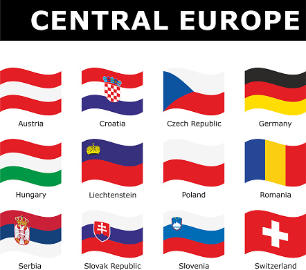 ✓ Imagen de Banderas de países de Europa Oriental en Vector. Fotografía de  Stock