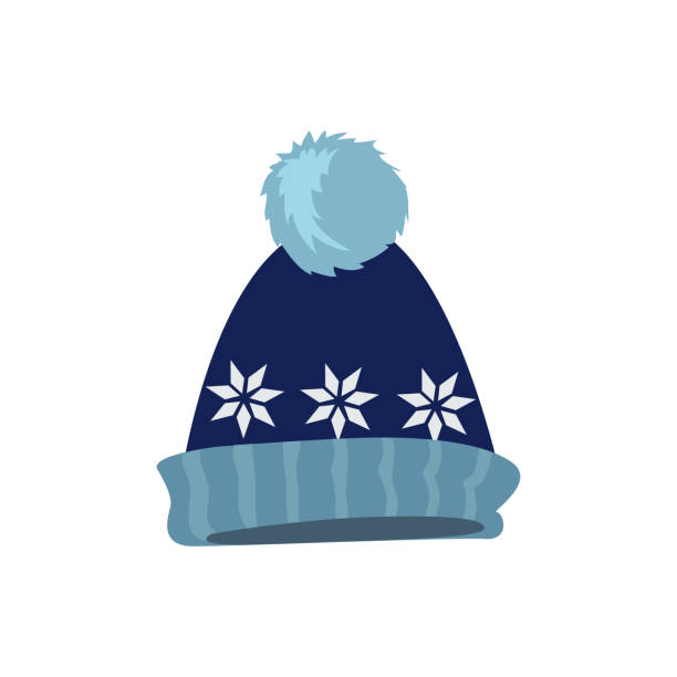 Set Winter Hat Winter hat icon. Knitted winter cap. Set winter hat isolated. Winter hat and cap. Isolated winter hat. Flat icon winter hat cap. Winter hat. Winter cap. Wool hat. Vector illustration knit hat stock illustrations