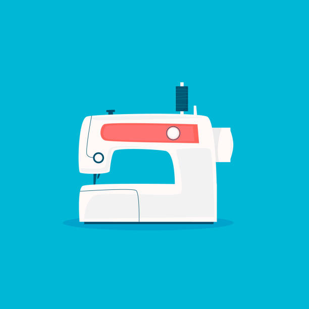 Sewing machine. Flat design vector illustration. Sewing machine. Flat design vector illustration. flyttbilar stock illustrations