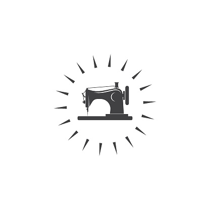 sewing machine icon logo vector