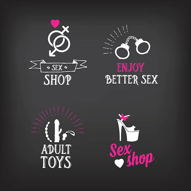 Скачайте векторную иллюстрацию Секс шоп логотип и значок дизайн. прямо сейч...