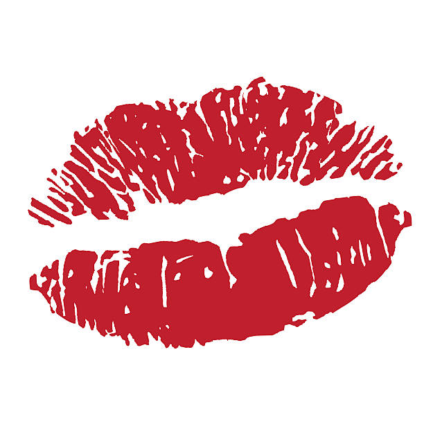 соблазнительные поцелуй помада принтом - kissing red lips stock illustratio...