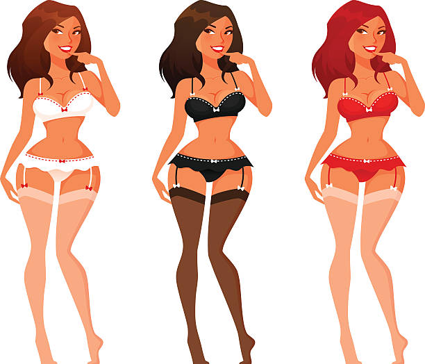 Cartoon Of A Women In Sexy Lingerie Illustrations Royalty