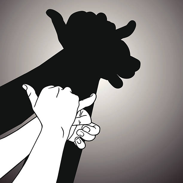 stockillustraties, clipart, cartoons en iconen met shadow puppet cow - wajang
