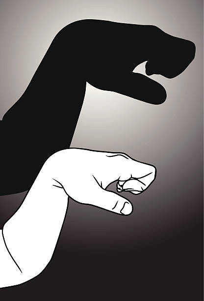 stockillustraties, clipart, cartoons en iconen met shadow puppet snake - wajang
