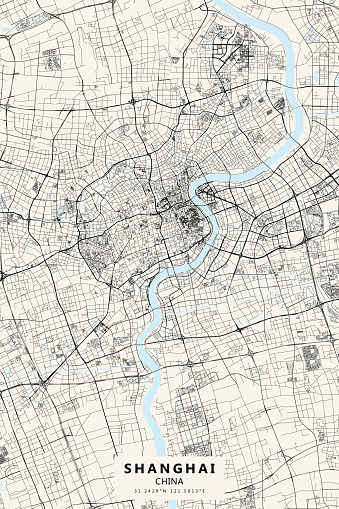 Shanghai, China Vector Map