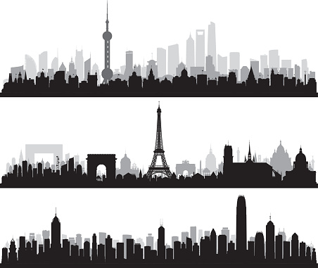 Shanghai, Paris, Hong Kong (All Buildings are Complete and Moveable)